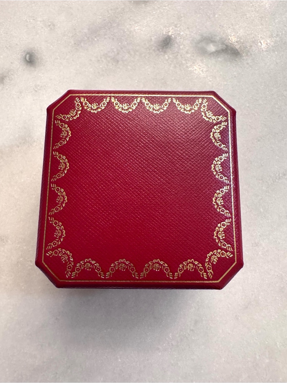 Cartier Red and Gold Ring Box